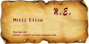 Mitli Eliza névjegykártya